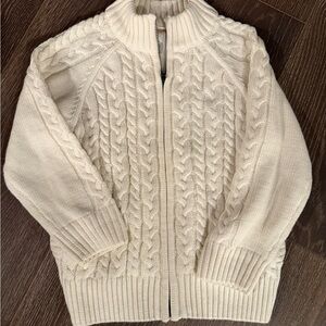 Gymboree Cream Cable Knit Zip Sweater
